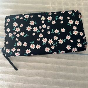 Kate Spade Black and Pink Floral Wallet